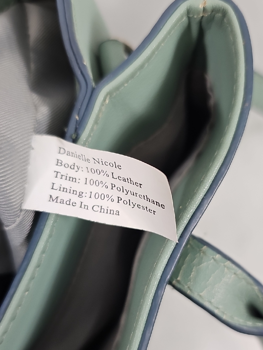 Mint Green Leather Tote Bag - Picture 8 of 13